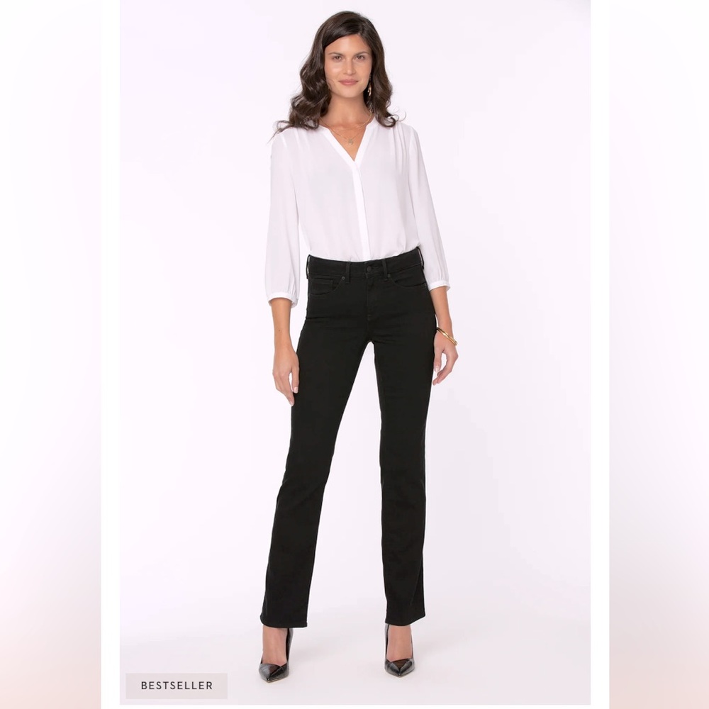 NYDJ Marilyn straight-leg LiftXTuck Technology jeans 8X32 black New
